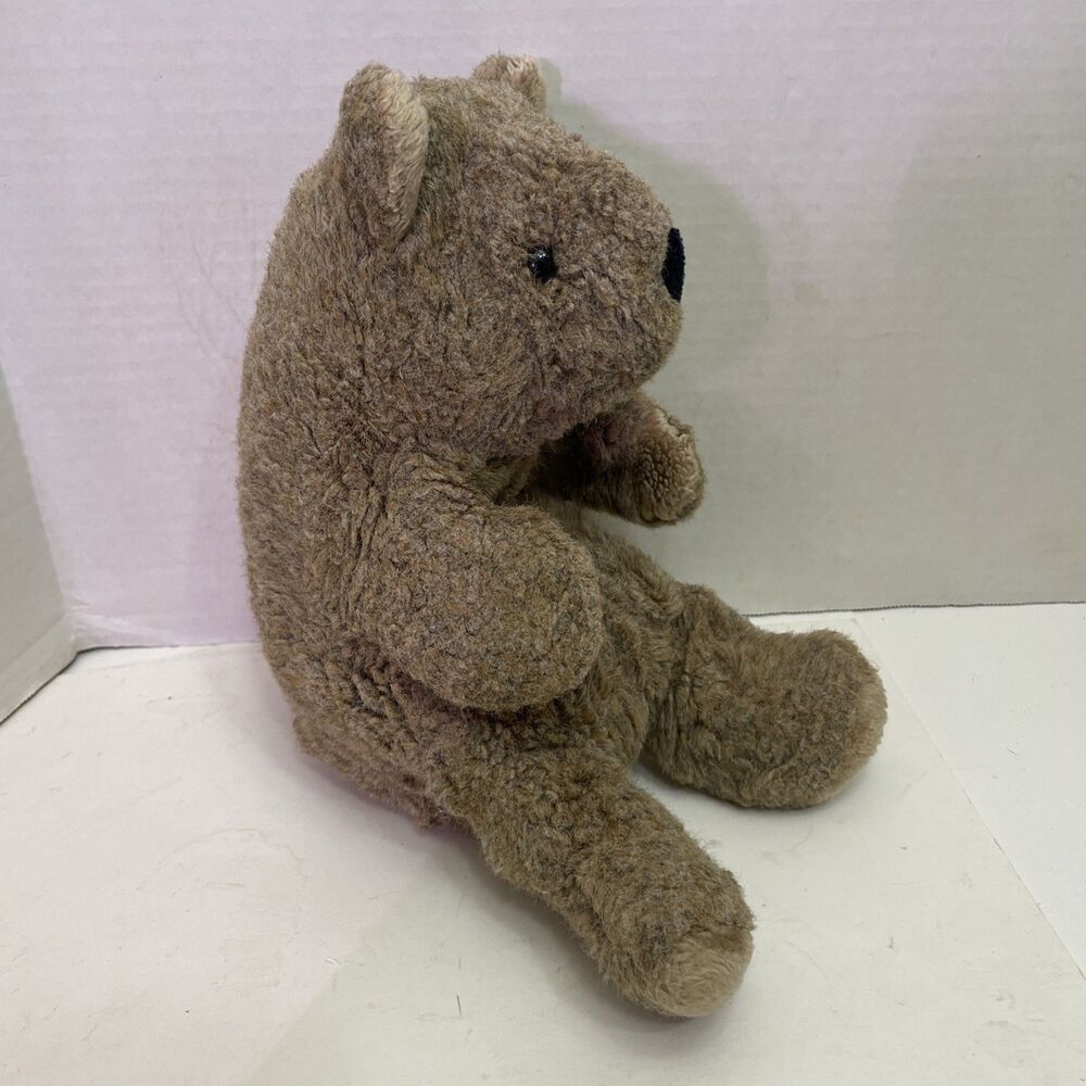 Vintage 1980s Gund Teddy Bear Brown Plush 11 Inch Stuffed Animal